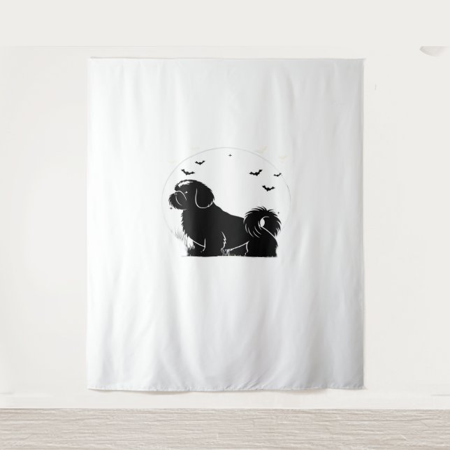 Tapiz Shih Tzu Dog - Halloween Moon Silhouette Classic T (Anverso)