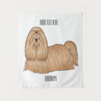 Shih tzu personalizado de pelo largo ilustracion
