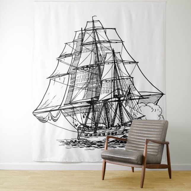 Tapiz Ship Ahoy Tapestry (In situ)