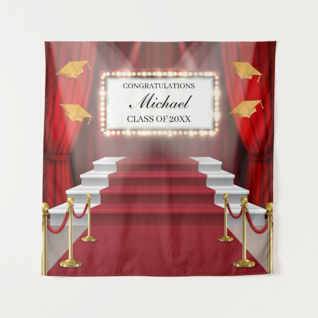 Tapiz  Show Red Carpet  Graduation Backdrop banner (Anverso)