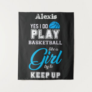 Tapiz Sí, Juego Básquetbol Como Un Azul Chica