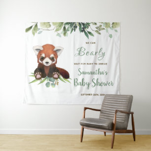 Tapiz Signo de bienvenida de Baby Shower Oso de Panda Ro