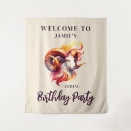 Tapiz Signo de bienvenida de la fiesta de cumpleaños tem