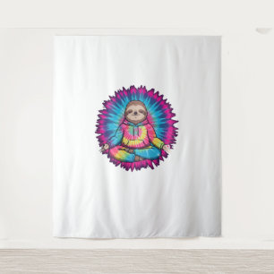 Tapiz Signo Hippie Sloth Peace Tie-Dy