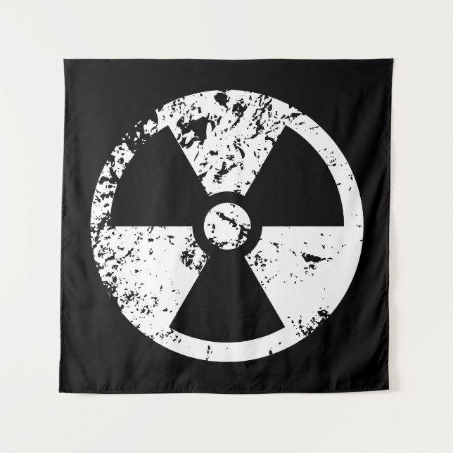 Tapiz Signo radioactivo nuclear (Anverso)