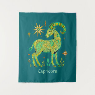 Tapiz Signo zodiacal Capricornio en patrones intrincados