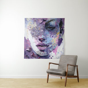 Tapiz "Silencio cristalino" - Un retrato morado