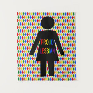 Tapiz Silhouette lesbiana LGBTQ y damas de arco iris