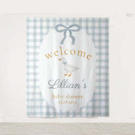 Tapiz Silly Goose Blue Baby Shower Welcome Backdrop 