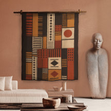 Silueta Afrocentrica Moderna de Terracota Boho