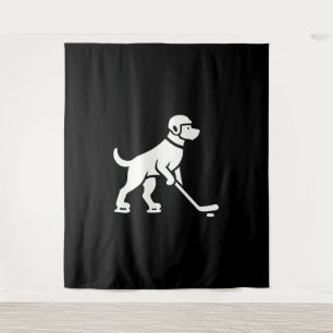 Tapiz Silueta de jugador de hockey canino