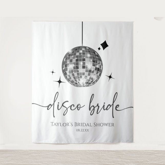 Tapiz Silver Disco Ball Disco Bridal Shower (Anverso)