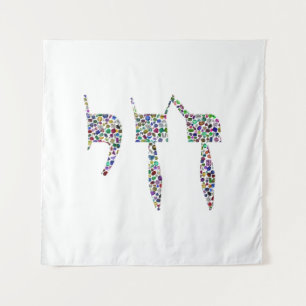 Tapiz Símbolo de Chai hecho con piedras angulares en tod