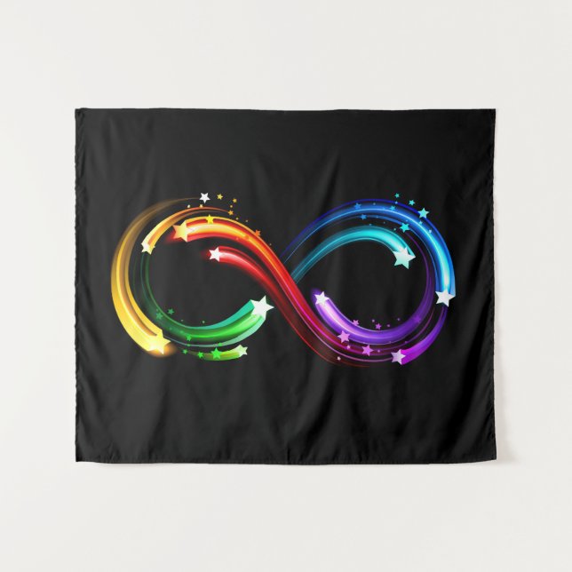 Tapiz Símbolo de infinito de cometas de arcoíris (Anverso (horizontal))