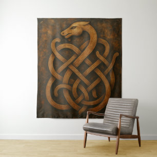 Tapiz Símbolo de nudo de serpiente nórdico antiguo