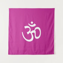 Tapiz Símbolo de Om Aum contorno Icono fuchsia hinduismo