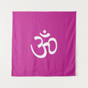 Tapiz Símbolo de Om Aum contorno Icono fuchsia hinduismo