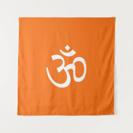Tapiz Símbolo de Om Aum contorno Icono naranja Hinduismo