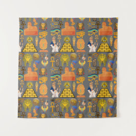 Tapiz Símbolo de patrón jeroglífico egipcio antiguo