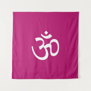 Tapiz Símbolo del hinduismo rosa de la baya del icono de