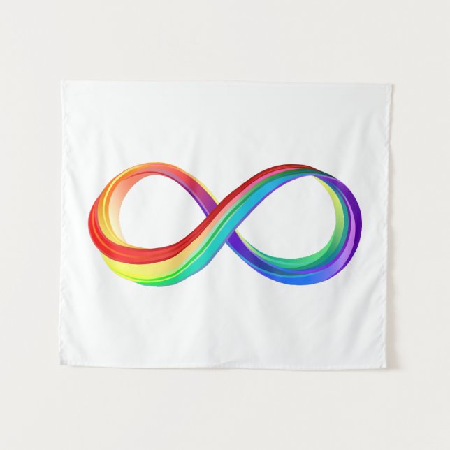 Tapiz Símbolo infinito arcoiris en capas (Anverso (horizontal))