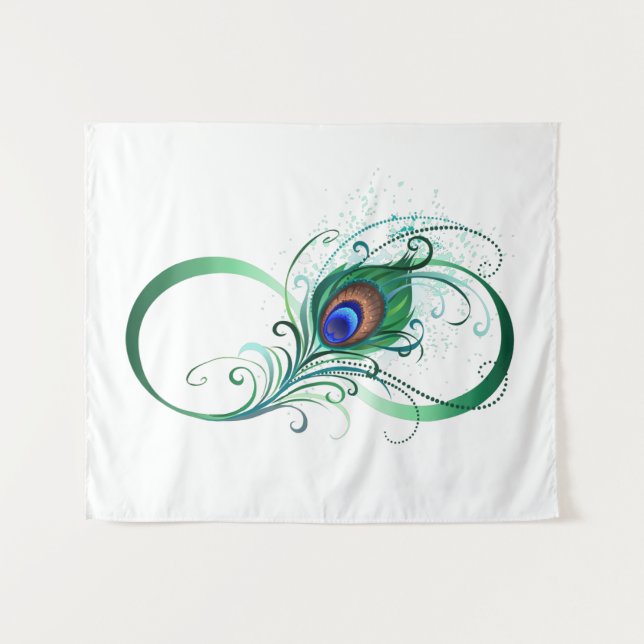 Tapiz Símbolo infinito con pluma de pavo real (Anverso (horizontal))