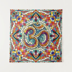 Tapiz Símbolo OM Lotus Mandala Mosaic