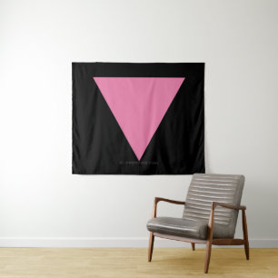 Tapiz Símbolo rosa brillante de la bandera del triángulo