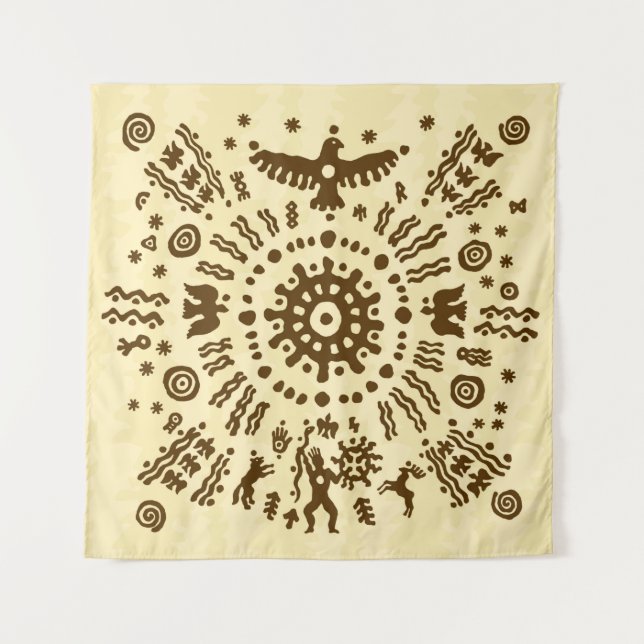 Tapiz Símbolo solar del águila prehistórica de origen ét (Anverso)