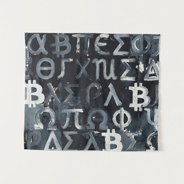 Tapiz Símbolos de Bitcoin (Estilo: 5) (Anverso (horizontal))