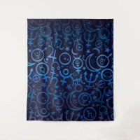 Símbolos Planetarios Azules Universo Místico Plane