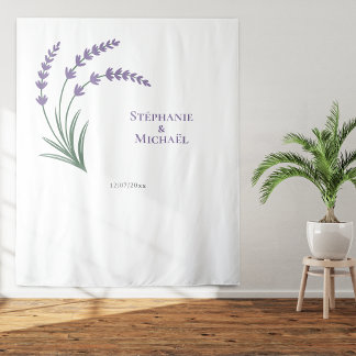 Tapiz Simple Lavender Wedding Photo Booth Backdrop