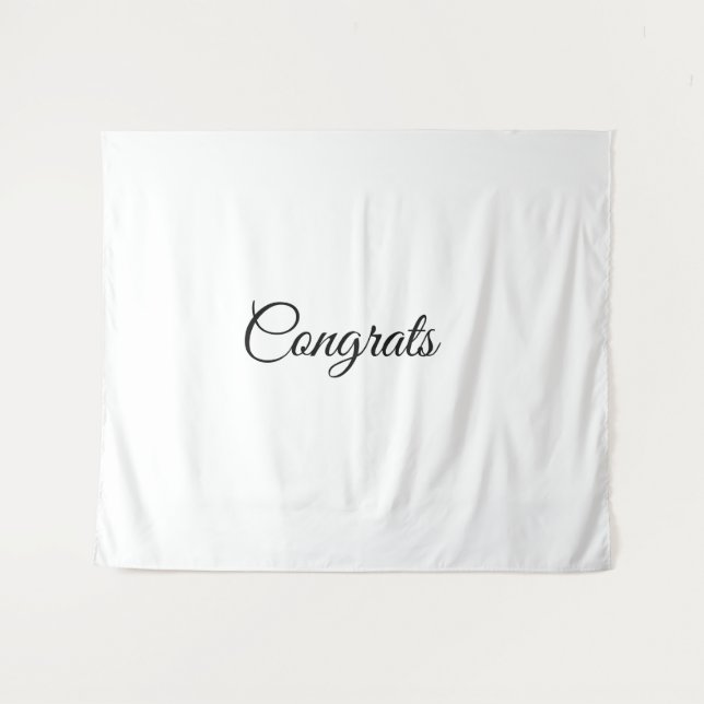 Tapiz Simple minimal congratulations add your text name  (Anverso (horizontal))