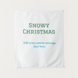 Tapiz Simple minimal green happy holidays Christmas 