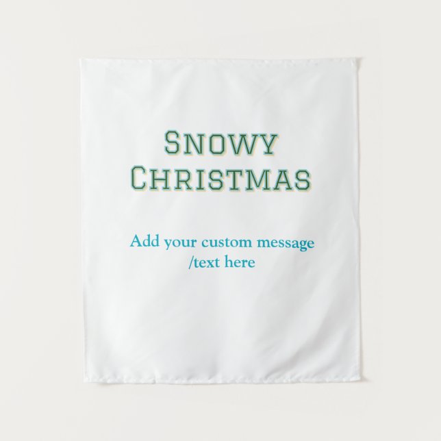 Tapiz Simple minimal green happy holidays Christmas  (Anverso)