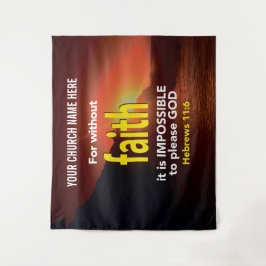 Tapiz SIN FE Hebreos 11:6 Iglesia cristiana