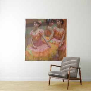 Tapiz Sinfonia de bailarinas en naranja