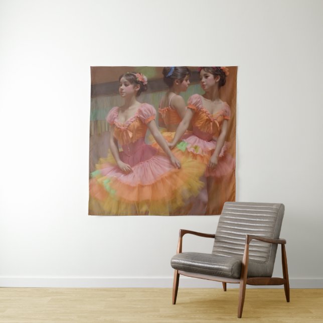 Tapiz Sinfonia de bailarinas en naranja (In situ)