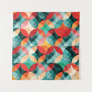 Tapiz Sinfonía del Círculo: Colorful Abstract Vintage