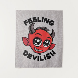 Tapiz Sintiendo un diablillo diabólico adorable