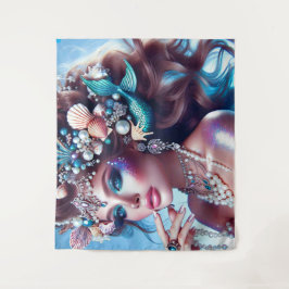 Tapiz Sirena con joyas de tesoros marinos