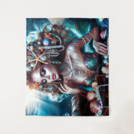 Tapiz Sirena con joyas de tesoros marinos
