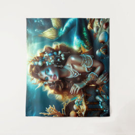Tapiz Sirena con joyas de tesoros marinos