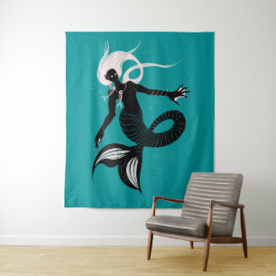 Tapiz Sirena gótica Dark Fantasy Magic Sea Creature