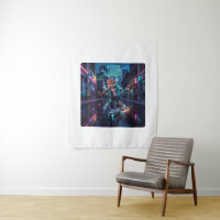 Skater Retro Fox: Aventura Neon Cityscape