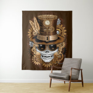 Tapiz Skull Steampunk Voodoo Retro Machine