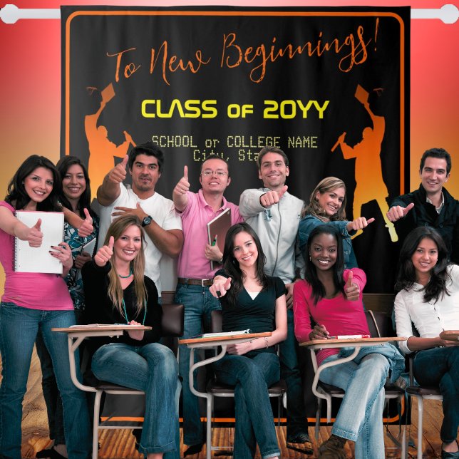 Tapiz Sleek Black Modern Tech Graduation (Subido por el creador)