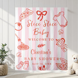 Tapiz Slice Slice Baby Pizza Baby Shower Backdrop
