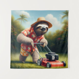 Tapiz Sloth Mowing Lawn