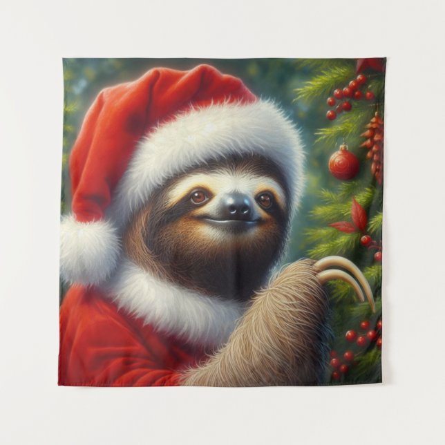 Tapiz Sloth Santa Claus (Anverso)